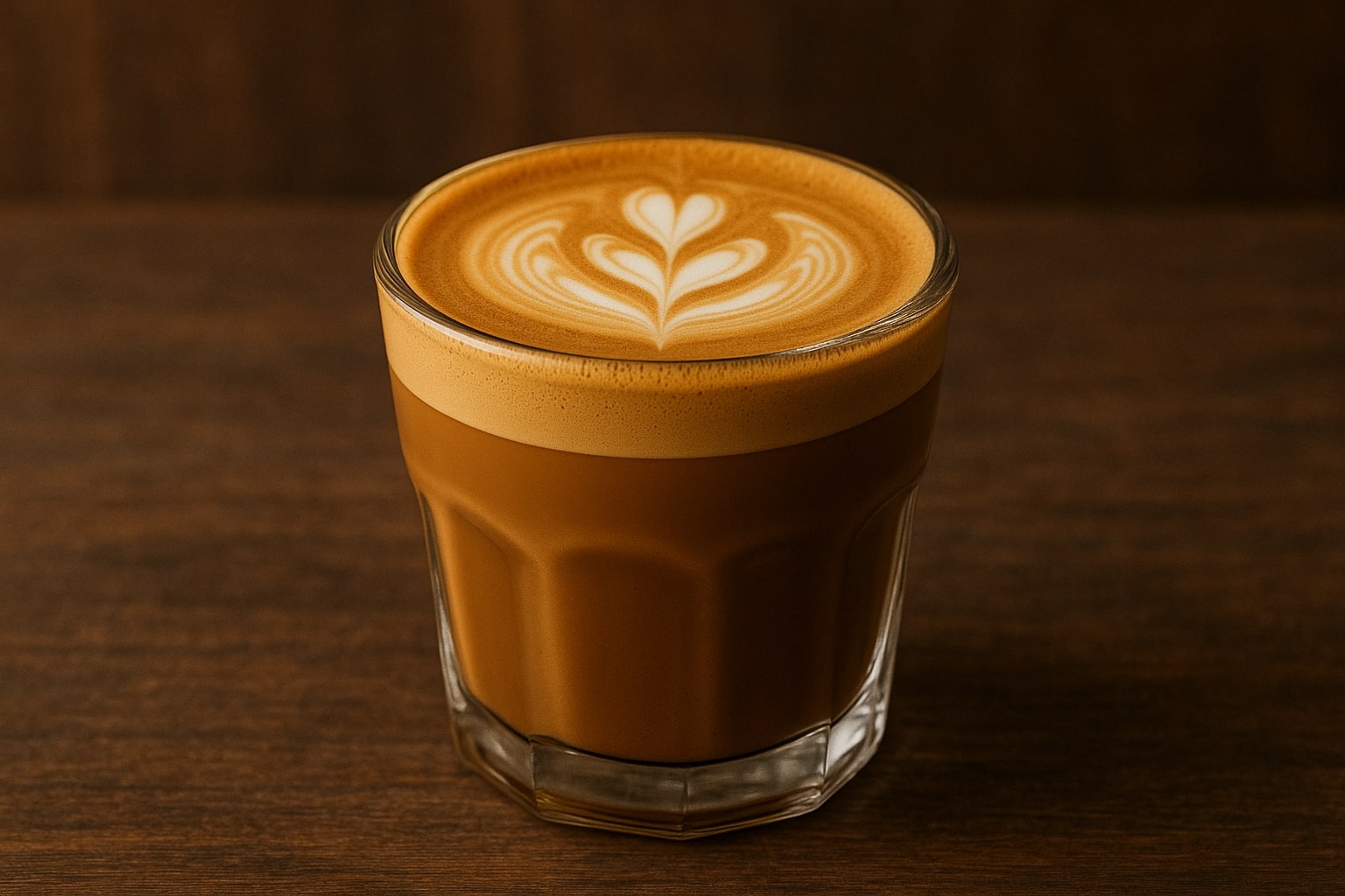 Kawa cortado w szklance