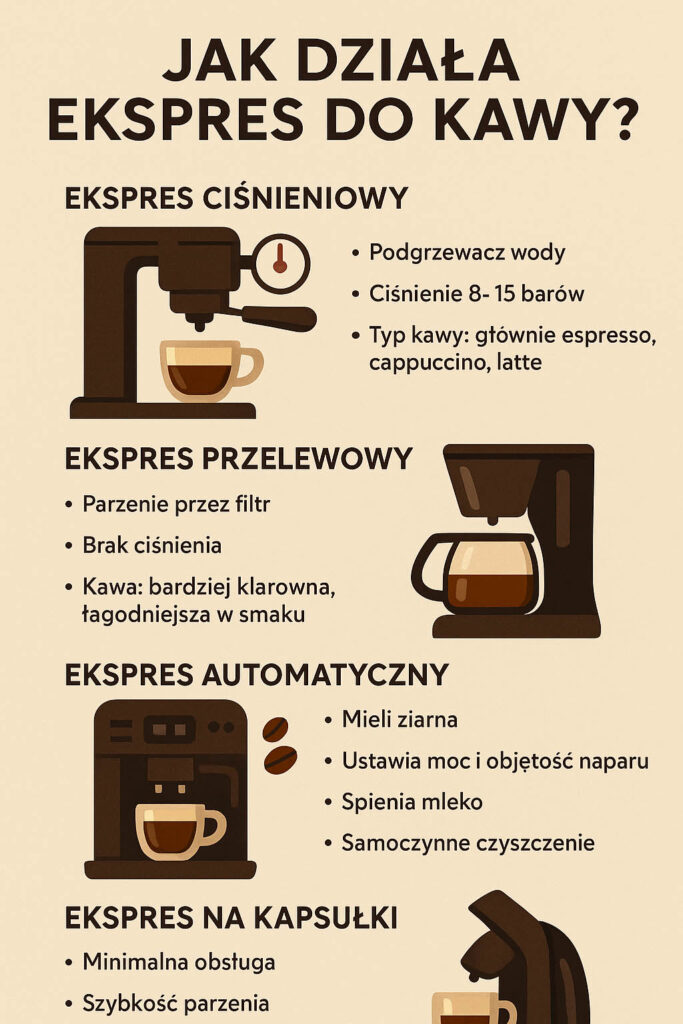Jak działa ekspres do kawy - infografika.